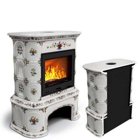 Печь камин КимрПечь Прованс с дровником Пристенный Руан с топкой Ладья 600