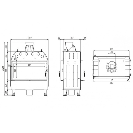 Топка DEFRO HOME INTRA LA T 16 кВт 987/535мм туннель