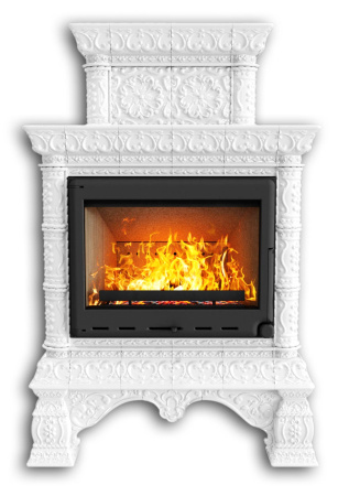 Печь камин КимрПечь Кострома Пристенный Двухъярусный Белый