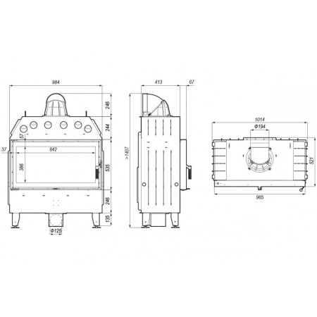 Топка DEFRO HOME INTRA LA 16кВт 965/535 мм