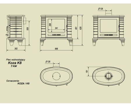 Печь Kratki Koza K8