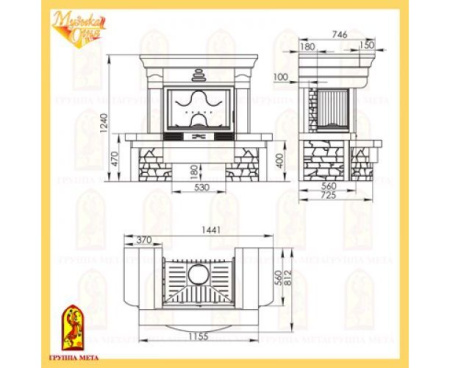 Камин Мета Престо с топкой Промо 700