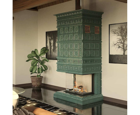 Камин Ceramica Дорф с топкой с 3-сторонним стеклом