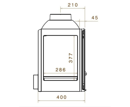 Топка LCI 5 GFR, стекло справа (LISEO CASTIRON)