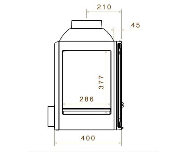 Топка LCI 5 GFR, стекло справа (LISEO CASTIRON)