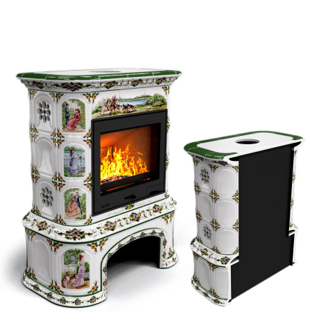 Печь камин КимрПечь Прованс с дровником Пристенный Усадьба с топкой Ладья 600