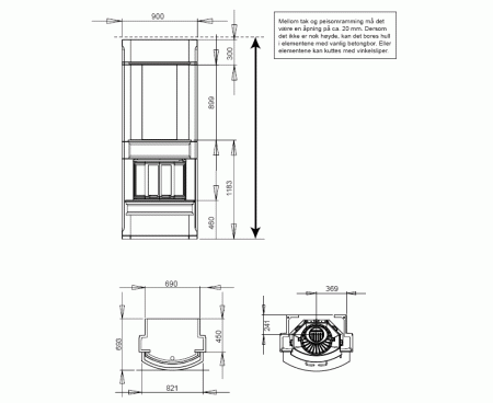Камин Nordpeis AKROPOLIS пристенный
