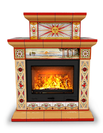 Печь камин КимрПечь Билибин Пристенный Двухъярусный Лето