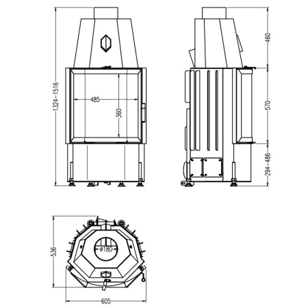 Топка Hark 600/57 K ECOplus черная рамка Топка Hark 600/57 K ECOplus черная рамка