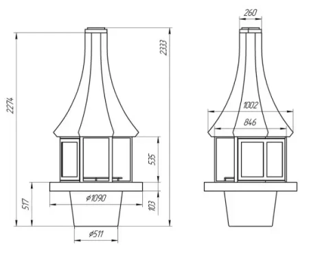 Камин Fireplace 28 с остеклением