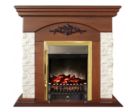 Камин RealFlame NEAPOLIS NT с Fobos Lux Brass