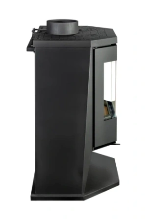 Печь ЭкоКамин Бавария ПАНОРАМА ПРИЗМА с плитой