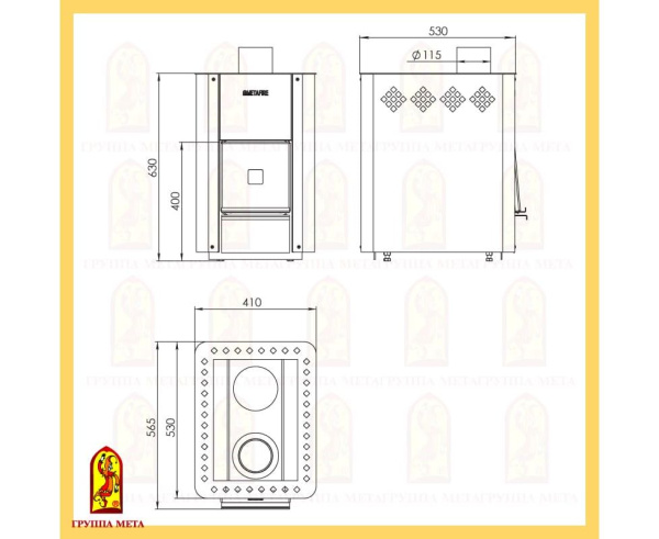 Печь Мета Карелия 12 компакт Печь Мета Карелия 12 компакт