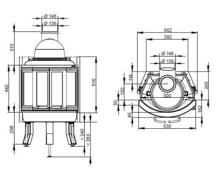 Топка NORDPEIS NI-22 складные дверцы