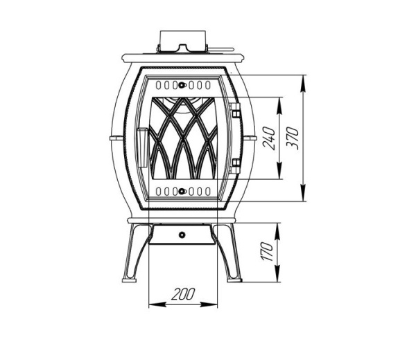 Печь Бахта серая