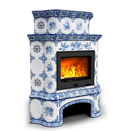 Печь камин КимрПечь Прованс с дровником Угловой двухъярусный Дельфт с топкой Ладья 600