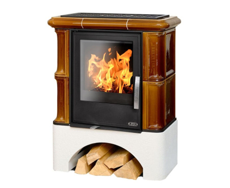 Печь ABX Bavaria KI кафельная белый цоколь с ТО 6.9кВт табак