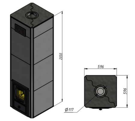 Печь КДМ Нижегородская в бежевом керамограните Печь КДМ Нижегородская в бежевом керамограните