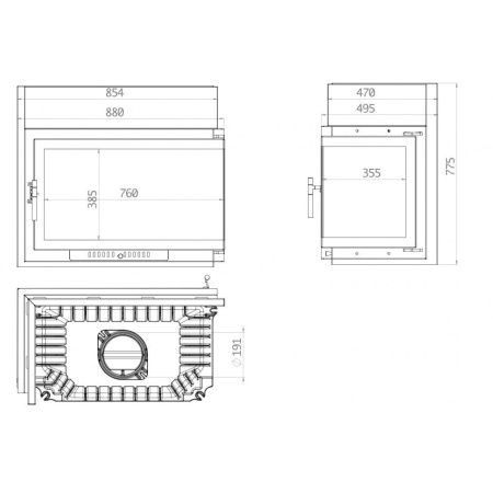 Топка ECHA-TECH Font/800/R 18 кВт