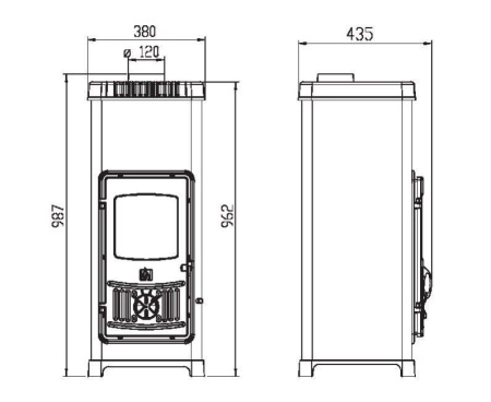 Печь Plamen DORA 10 N, эмалированная, зеленая