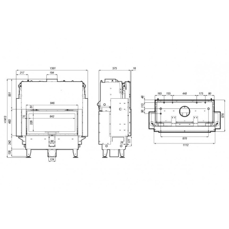Топка DEFRO HOME RIVA LA G SHORT 22 кВт 1112/483мм с водяным контуром гильотина