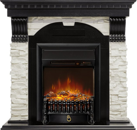 Каминокомплект Dublin - Венге / Сланец белый с очагом Fobos FX M Black RC