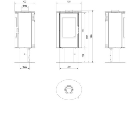Печь Kratki KOZA AB/S/N/GLASS