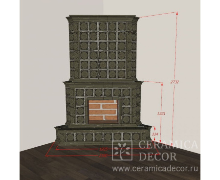 Камин Ceramica Дорф Серый графит угловой