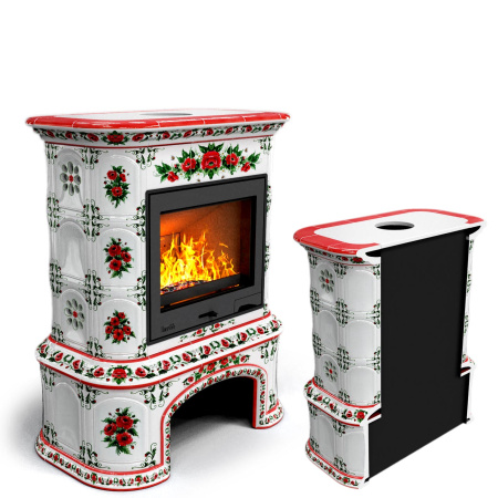 Печь камин КимрПечь Прованс с дровником Пристенный Маки с топкой Ладья 600 Печь камин КимрПечь Прованс с дровником Пристенный Маки с топкой Ладья 600