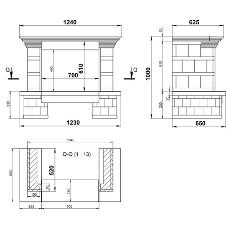 Камин Madeira Dora Rosso мрамор. б. пристенный