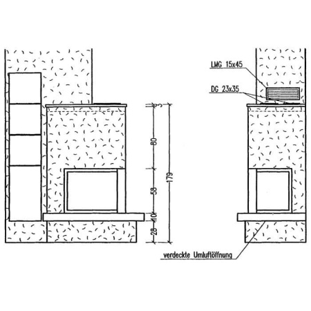 Облицовка Hark 11/232 Granit Naturschwarz с решетками лев.