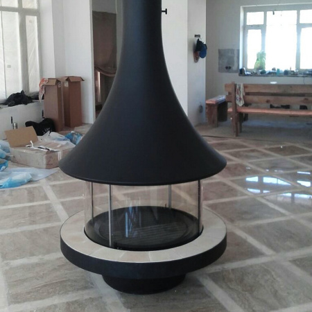 Камин Бордо центральный с остеклением