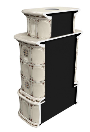 Печь камин КимрПечь Прованс с дровником Пристенный Двухъярусный Звери с топкой Ладья 600