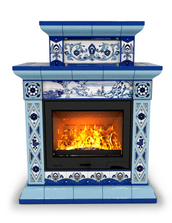 Печь камин КимрПечь Билибин Пристенный Двухъярусный Зима