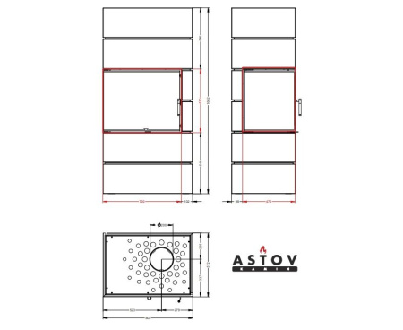 Печь-камин Астов (Astov) ФЕРРО П2С 700