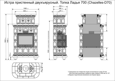 Облицовка КимрПечъ Истра Пристенный Двухъярусный Облицовка КимрПечъ Истра Пристенный Двухъярусный