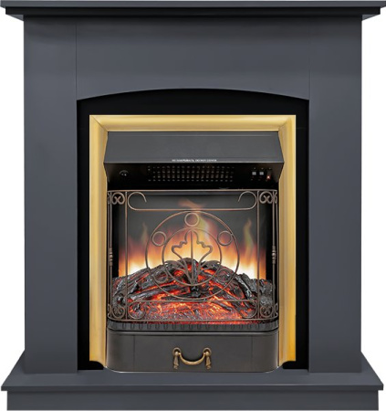 Каминокомплект Barcelona SFT (Разборный) - Серый графит с очагом Majestic FX Brass