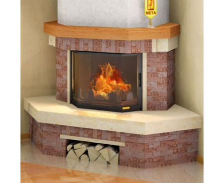 Камин Мета Арго 850 с топкой Призма 800П угловой
