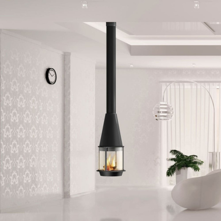 Камин Traforart ARLET CENTRAL подвесной высокое стекло чёрный