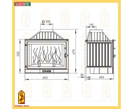 Камин Мета Лира 700 с топкой Промо 700 Камин Мета Лира 700 с топкой Промо 700