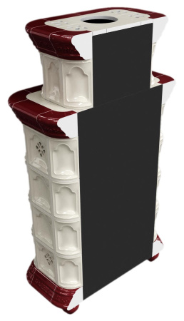 Печь камин КимрПечь Истра Пристенный Двухъярусный Вишня с топкой Ладья 600