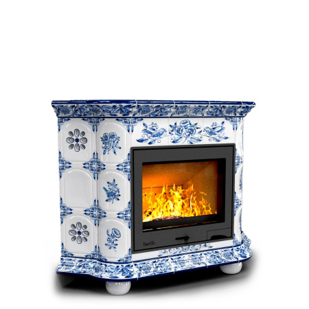 Печь камин КимрПечь Прованс Угловой Дельфт с топкой Ладья 600