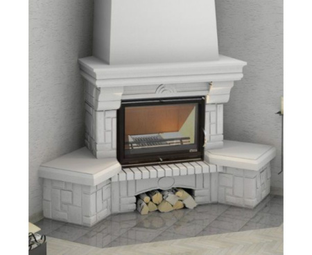 Камин Мета Ария с топкой Эльба 700Ш угловой