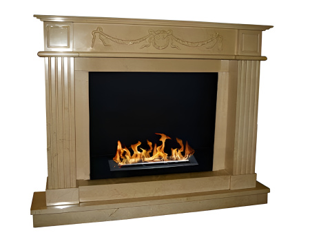 Биокамин в мраморном портале "Русский огонь" Sunset