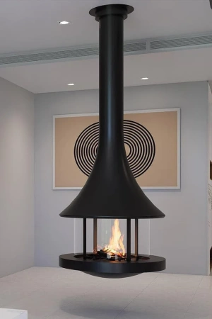 Камин Bordelet EVA 992 центральный подвесной со стеклом Камин Bordelet EVA 992 центральный подвесной со стеклом